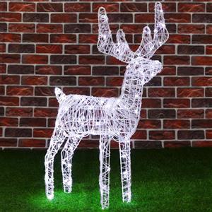 BAKAJI Renna Natalizia Luminosa per Esterno 80 LED Bianco Freddo Addobbi 3D Natale
