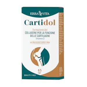 ERBA VITA Cartidol 45 Compresse integratore alimentare a base di Glucosamina, MSM, Condroitin solfato, Collagene idrolizzato di tipo II e Acido ialuronico
