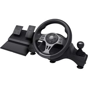 Trust Gaming GXTrust 289 Movi Volante per PS4, PC, Xbox Series X/S, Nintendo Switch, Volante da Corsa da Gaming con Pedali e Leva del Cambio per Simulatore di Guida/Farming Simulator / F1 / Gran Turismo