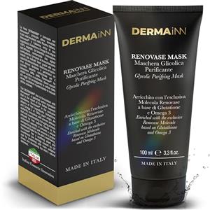 Innbiotec Pharma Renovase Mask Maschera Idratante, Esfoliante Viso con Acido Glicolico, Peeling Viso, Trattamento Antimacchie Siero Anti Imperfezioni Idratante per Tutti Tipo di Pelle