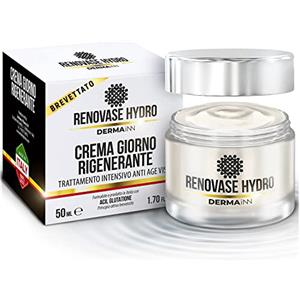 Innbiotec Pharma Renovase Hydro Crema Viso Antirughe Per Donna e Uomo, Idratante Viso, Rigenerante con Acido Ialuronico, Acil Glutatione e Omega 3 | Crema Viso Acido Ialuronico