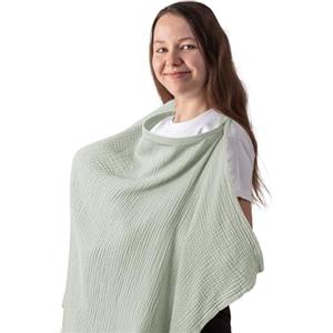 APOMOONS Copri Seno Allattamento, Lenzuolo Allattamento Copri Seno Allattamento Morbido e Traspirante telo allattamento al seno Coperta per Allattamento Leggero Traspirante 100% Cotone (greyish green)