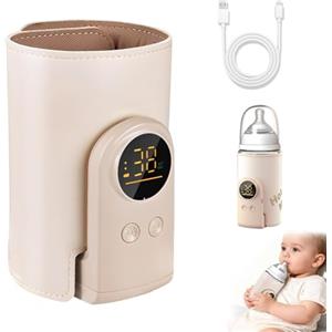 HOSSOM Scaldabiberon Portatile Senza Fili, Scaldabiberon 8000mAh con Display a LED, Riscaldamento rapido per biberon, 6 velocità regolabile, Isolamento Termico 24H, per Casa Viaggi e Outdoor all'aperto