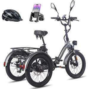 Fafrees F20 MATE - Triciclo Elettrico per Adulti Pieghevole con 75km Autonomia, Motore 65N.m e Freni Idraulici - Bici Elettrica 3 Ruote per Uomo Donna (NERO)
