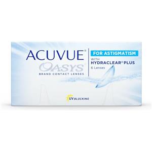 Acuvue OASYS for ASTIGMATISM con tecnologia HYDRACLEAR PLUS - Lenti a contatto quindicinali -protezione UV,-1.25 diottrie, Cilindro -2.75, Asse 180, BC 8.6, DIA 14.50, 6 lenti