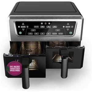Cuisinart Air Fryer XXL Doppia Zona | PFAS Free | 2x5,2L | Frigge, cuoce, disidrata, mantiene caldo | 8+ porzioni | Parti lavabili in lavastoviglie