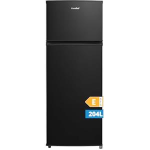Midea MERT210FGE30 Frigo-congelatori doppia porta 204 L, Congelatore da Montare in Alto, 176kWh/annum, controllo della temperatura regolabile, Luce LED, Nero