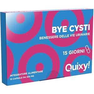 Quixy Bye Cisty - Integratore Difese Urinarie Donna con Mirtillo Rosso e Vitamina C- 15 Capsule Vegetali, Difese Naturali anche Donna in Menopausa
