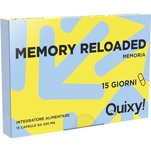 Quixy Memory Reloaded - Integratore Memoria e Concentrazione con Bacopa, Ginkgo e Centella - Per Studio, Lavoro Intenso e Calo di Attenzione - 15 Capsule Made in Italy