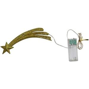 COSE DA CASA Stella cometa oro luci puntale luminoso cm 23 per albero natale capanna presepe decorazioni natalizie a batteria