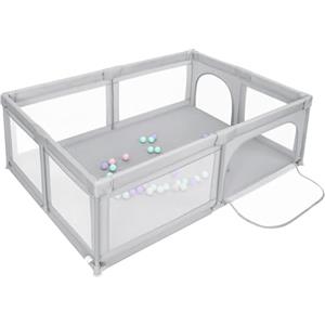 OHMG Box per bambino 205 * 147 * 66cm Recinto Tessuto Oxford 300D Extra Grande Box Neonato Morbida Rete Traspirante Centro Attività 50 Palline