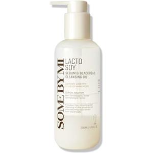 Some By Mi Olio detergente per punti neri e sebo di soia con lattosio, 6,76 once, 200 ml, olio detergente coreano struccante vegano per tutti i tipi di pelle, pulisce profondamente le
