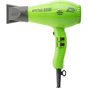 Parlux Asciugacapelli Professionale PARLUX 3800 Ecofriendly -Potente, silenzioso, con tecnologia Ionic & Ceramic® e filosofia Ecofriendly. Asciugatura Rapida e capelli Lucenti. MADE IN ITALY. Colore VERDE.