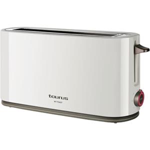 Taurus - Tostapane Mytoast 1000W | 1 Fessura Lunga e Extra Larga | 7 Livelli di Tostatura | Funzione Scongelamento, Riscaldamento e Stop | Sistema Auto-Centrante | Vassoio Raccolta Briciole