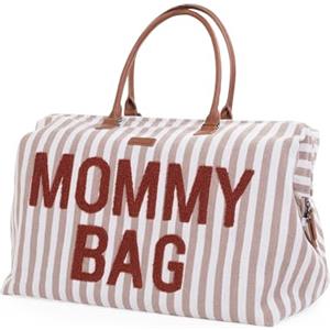 CHILDHOME, Mommy Bag, Borsa per la Mamma, Cambio il Pannolino, Maternità, Borsa da Viaggio, Grande capacità, Fasciatoio, Tracolla regolabile, Compartimenti, Multifunzione,Passaggio Valigia,Righe Terra