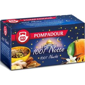 Generico Pompadour 1913 Infuso 1001 Notte ai Sapori d'Oriente Aromatizzato con Spezie - 1 x 20 Bustine di Tè (50 Gr)