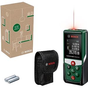 Bosch Metro Laser Distanziometro Laser UniversalDistance 40C (misura distanze fino a 40 m con precisione, connettività Bluetooth, funzioni di misurazione, in scatola di cartone E-Commerce)