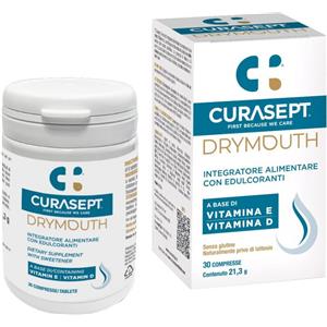 Curasept Drymouth - Integratore Alimentare con Vitamina E e D per Bocca Secca, 30 Compresse