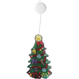 Levitantes Ciondolo a batteria con ventosa a forma di albero di Natale, piccolo, luce bianca calda. Ideale per decorazioni festive. *