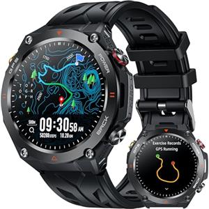 TAOLOON Smartwatch Uomo con GPS orologio Chiamate: 1,45" Fitness Smart Watch Impermeabile con AI Controllo Vocale Bluetooth Monitoraggio Sonno 650mAH Batteria 100+ Modalità Sportive Compatibile iOS Android