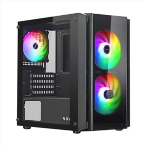Nuwo Blitz R28 Case Mini Tower Micro-ATX e Mini-ITX con 3 Ventole ARGB Rainbow e Pannello in Vetro Temperato
