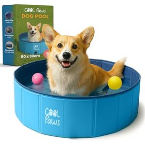 Cool Paws Piscina per bambini pieghevole per cani e bambini, in diverse misure (S-XL), design in plastica dura resistente e a tenuta stagna, vasca per animali domestici o piscina da gioco per interni
