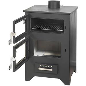 Divina Fire Stufa A Legna Con Forno Silvia Nera 14,6 Kw L50,5xp58,5xh90,5