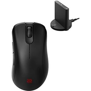 BenQ ZOWIE EC3-CW Mouse Ergonomico da Gioco Senza Fili per Esports | Ricevitore Migliorato | Rotella di Scorrimento a 24 Passi | Senza Driver | Rivestimento Nero Opaco | Taglia Piccola