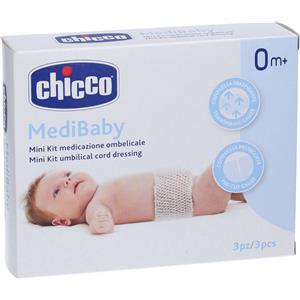Chicco Mini Kit Medicazione Ombelicale - 3 Bende a Rete Elastico Calibro 6 3 Garze TNT 10x10 cm