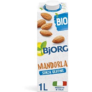 BJORG Bevanda di Mandorla Biologica, Bevanda Vegetale a Basso Contenuto di Grassi, Ottimale per Tè e Cappuccino, Senza Glutine, Gusto Delicato, Vegan, Prodotto in Italia, 1L
