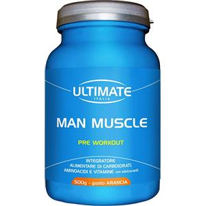 Ultimate Italia Man Muscle Pre Workout 500g - Integratore Arancia con Aminoacidi e Creatina