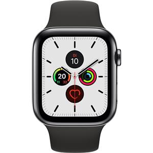 Apple Watch Series 5 (2019) | 44 mm | Acciaio inossidabile | GPS + Cellular | nero | Cinturino Sport nero