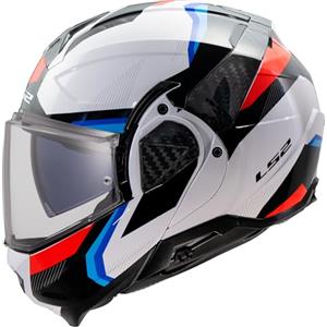 LS2, Casco Moto Modulare ADVANT II TRIPLE White Blue Red, XXL