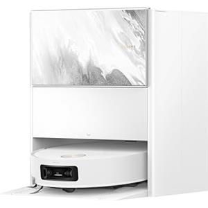 DREAME Aqua10 Ultra Track Complete Robot Aspirapolvere, Lavaggio 45 °C, Supera Ostacoli di 6 cm, Auto-pulizia Mocio, Aspirazione da 19.500 Pa, 0 Grovigli, Evita Oltre 240 Oggetti, Controllo Vocale