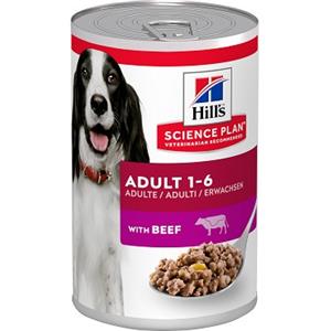 Hill's Science Plan Canine Adult Manzo 370 gr - Alimento umido per cani adulti con ingredienti facilmente digeribili e omega 6