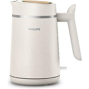 Philips Bollitore Elettrico - Eco Conscious Edition, 1,7 L, Spia Luminosa, Base Girevole, in Bioplastica, Bianco Satinato Opaco (HD9365/10)