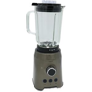 BLACK+DECKER BXJB1200E - Frullatore da 1200 W, ciotola in vetro da 1,5 L, 3 programmi+velocità regolabili, 6 lame antimpronta in acciaio inossidabile, nero e acciaio inossidabile