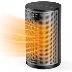 PALINTH Stufetta Elettrica da Bagno PALINTH, Termoventilatore con 4 Modalità, Termostato, Protezione da Surriscaldamento e Ribaltamento, Timer 8 Ore, per Interni e Camera da Letto