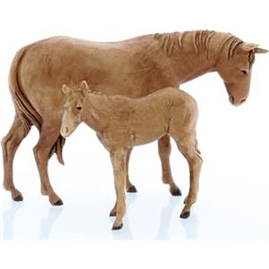 Moranduzzo Cavallo e Puledro H. max 5,5 cm per Presepe da Cm 8 Scala 1:22 - STANDARD 8 - Statuine Indistruttibili, Pittura Rifinita a Mano, Prodotto Ufficiale, Made in Italy, Scultore M. Landi