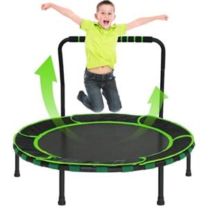 Nukdey Trampolino Elastico per Bambini Ø91cm, Saltarello per Bambini da Esterno ed Interno, Trampolino Elastico Pieghevole con Manico e Copertura Imbottita di Sicurezza, Tappeto Salta Salta da Esterno 60kg