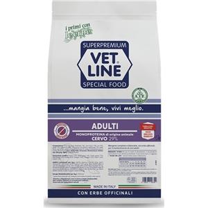 Vet Line Adulti Cervo 12,5kg - Crocchette Monoproteiche per Cani con Cervo e Erbe Officinali