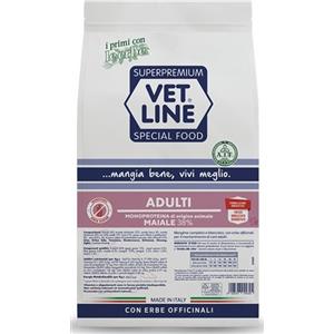 Vetline Alimento Secco Monoproteico per Cani Adulti al Maiale - 3 kg con 7 Erbe Officinali