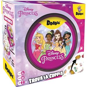 Asmodee Dobble: Disney Princess - Gioco da Tavolo per 2-8 Giocatori, 4 Anni, con 5 Mini Giochi e Edizione in Italiano