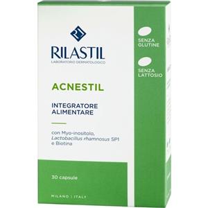 Rilastil Acnestil - Integratore Alimentare con Probiotici, Prebiotici e Biotina per Pelle a Tendenza Acneica, 30 Capsule