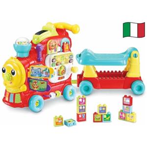 VTech Edo, Maxi Treno Cavalcabile, Trenino Elettrico e Giocattolo Multiattività 7 in 1, Gioco Forme con Oltre 270 Suoni, Melodie e Blocchi Educativi, Lingua Italiana, Batterie Incluse, 12-36 Mesi