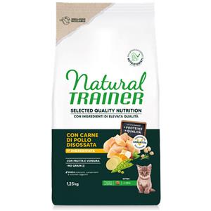 Natural Trainer Crocchette per Gattini Pollo 1,25kg - No Grain, Alimento Completo e Bilanciato