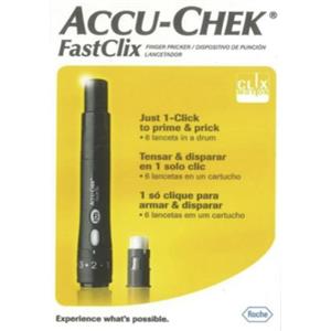 Accu-Chek FastClix Pungidito 1-Click con Cilindro Caricatore e 11 Profondità di Puntura