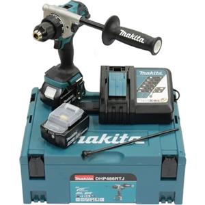 Makita DHP486RTJ Akku-Schlagbohrschrauber 18V / 5,0 Ah, 2 Akkus + Ladegerät im MAKPAC