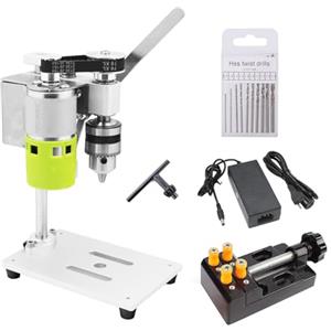 Irfora Mini Trapano a colonna da banco Piccolo trapano a colonna da banco Alta precisione 7 velocità Basso rumore Dimensioni compatte Trapano da tavolo per artigianato Creazione di gioielli fai da te