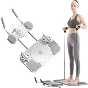Madamera Tavola Pilates, attrezzatura multifunzionale Pilates Reformer 5 in 1, Ab Core Trainer con contatore, set Pilates per uso domestico, con fasce elastiche, per uso domestico